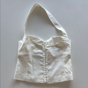 Zara Cream Bustier Halter Top